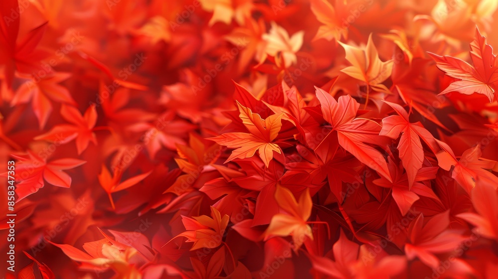 Abstract maple decoration depicted in 3D rendering, offering an artistic backdrop with ample room for text or design elements Abstract maple decoration depicted in 3D rendering, offering an artistic backdrop with ample room for text or design elements