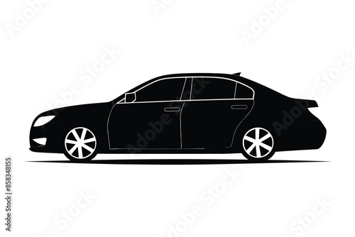 Sedan car silhouette vector