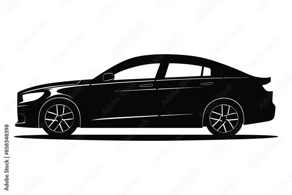 Sedan car silhouette vector Sedan car silhouette vector