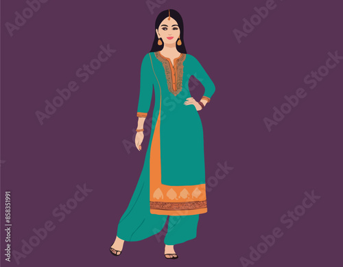 Modern young woman in salwar kameez