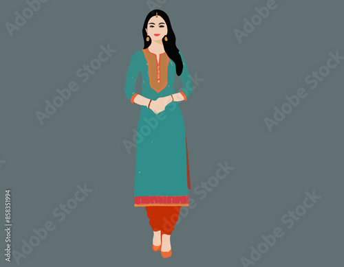 Modern young woman in salwar kameez