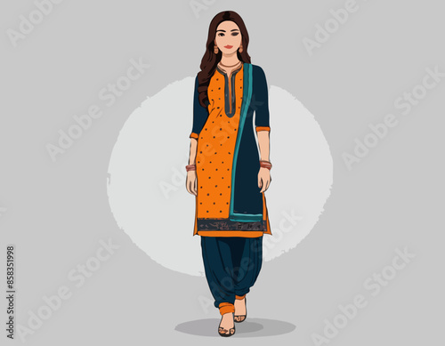 Modern young woman in salwar kameez