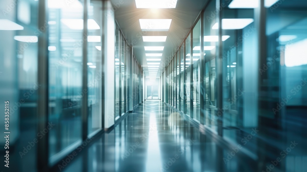Blurred office hallway with defocused background Blurred office hallway with defocused background