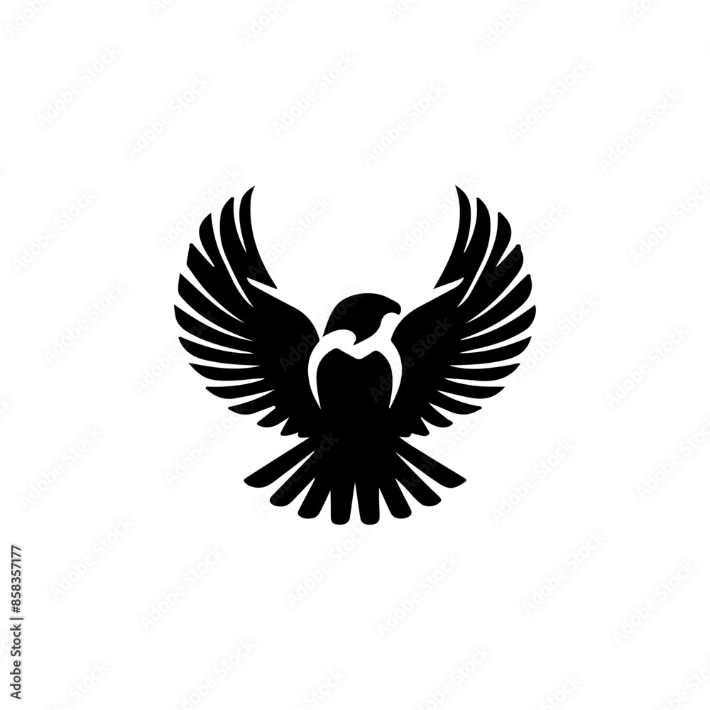 Obraz premium Set of black bird silhouettes Vector elements for design.