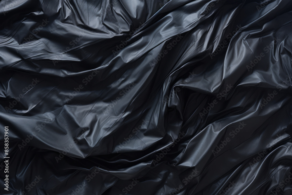 Processed collage of black cellophane garbage bag texture. Background for banner, backdrop Processed collage of black cellophane garbage bag texture. Background for banner, backdrop