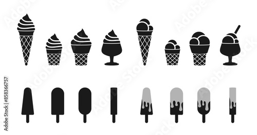 ice cream icon set vector illustration isolated on white background.