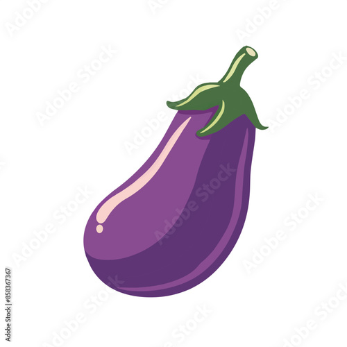 Cartoon eggplant icon, eggplant symbol. Isolated vector vegetable.