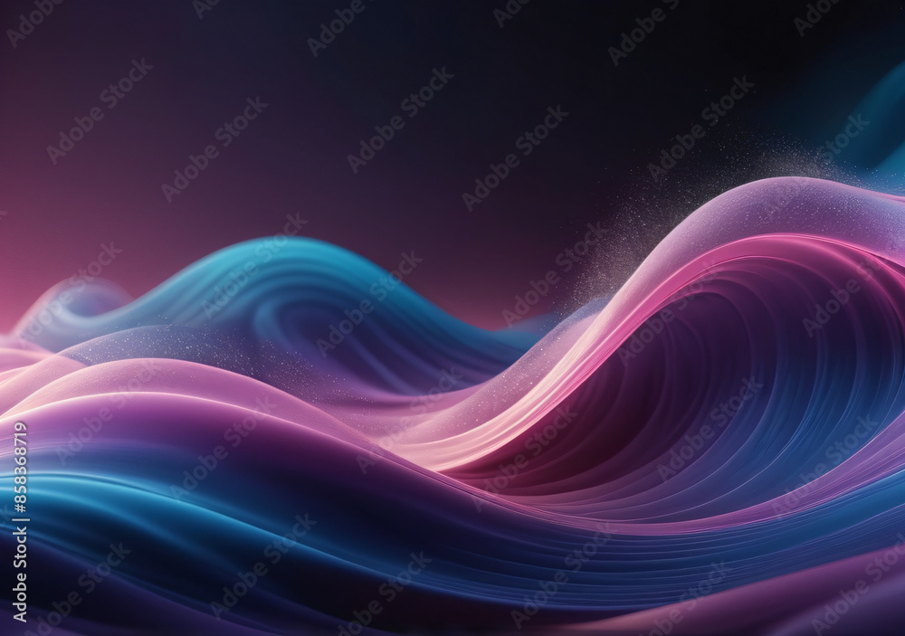 Vibrant abstract wavy background with a smooth blend of pink and blue hues. Digital art of abstract wave with gradient purple and pink watercolor. Concept for modern design and fluid motion. Vibrant abstract wavy background with a smooth blend of pink and blue hues. Digital art of abstract wave with gradient purple and pink watercolor. Concept for modern design and fluid motion.
