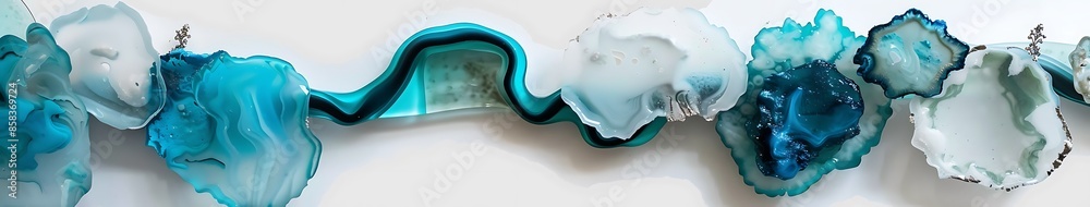 Elegant handmade epoxy resin wall panels and jewelry stands displayed on a white background Elegant handmade epoxy resin wall panels and jewelry stands displayed on a white background