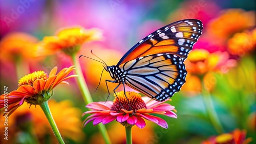 Colorful butterfly perched delicately on a vibrant flower, butterfly, flower, colorful, insect, pollination, beauty, nature © Woonsen