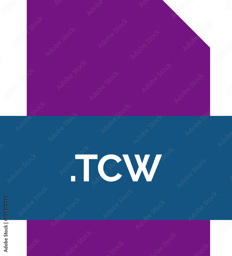 TCW File extension Icon Fill Crisp corners with symbol TCW File extension Icon Fill Crisp corners with symbol