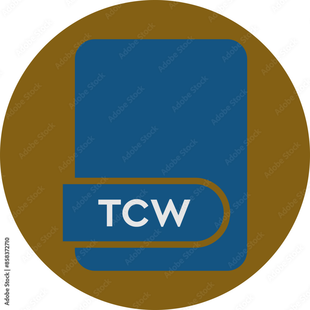 TCW File format icon circular shape TCW File format icon circular shape