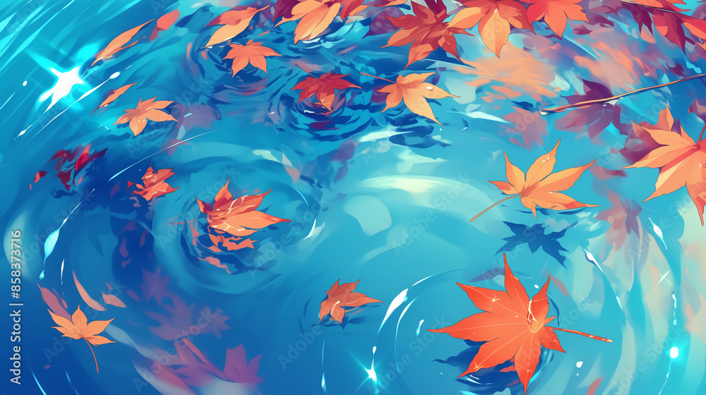 Serene Maple Leaves Floating in Crystal Clear Water - Zen Nature Scene with Autumn Foliage Making Ripples on Pond Surface -
透き通った水に浮かぶ穏やかなカエデの葉 - 池の水面に波紋を作る紅葉 Serene Maple Leaves Floating in Crystal Clear Water - Zen Nature Scene with Autumn Foliage Making Ripples on Pond Surface -
透き通った水に浮かぶ穏やかなカエデの葉 - 池の水面に波紋を作る紅葉