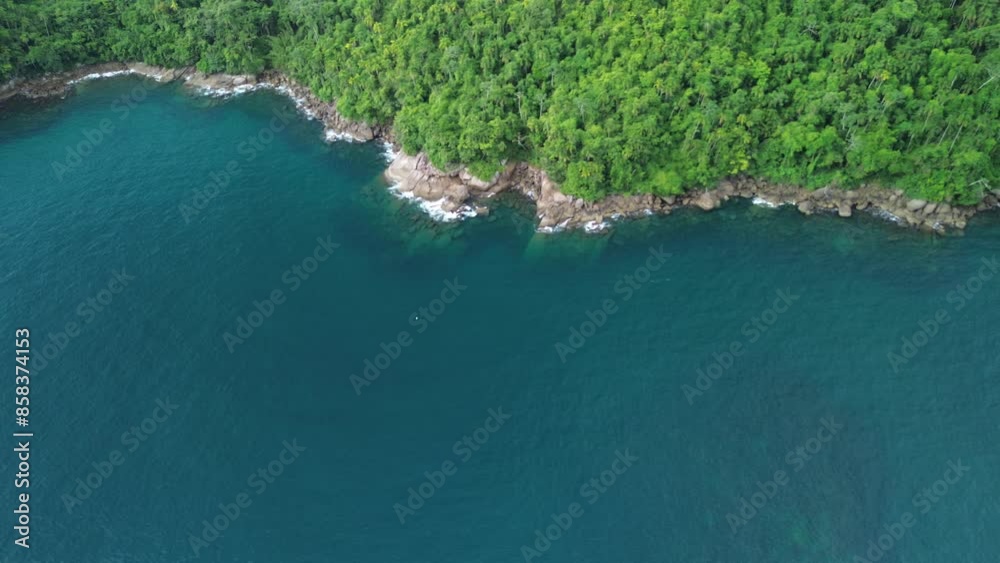 flying over the coast between the Atlantic forest and the ocean