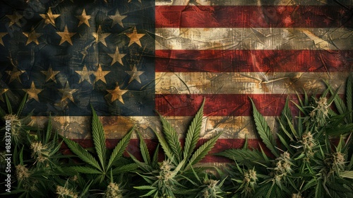 Patriotic Pot: American Flag with Marijuana for 4th of July 