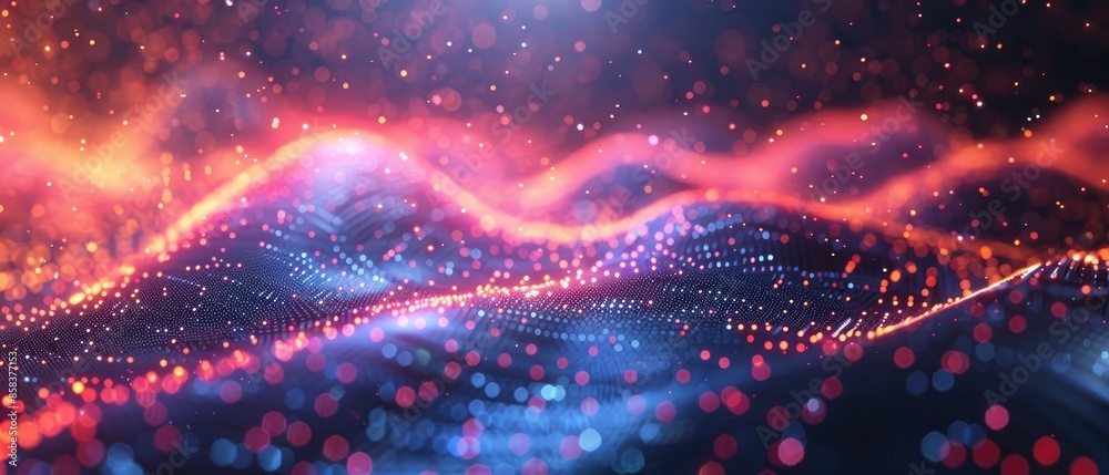 Abstract digital art with pink and blue waves. Abstract digital art with pink and blue waves.