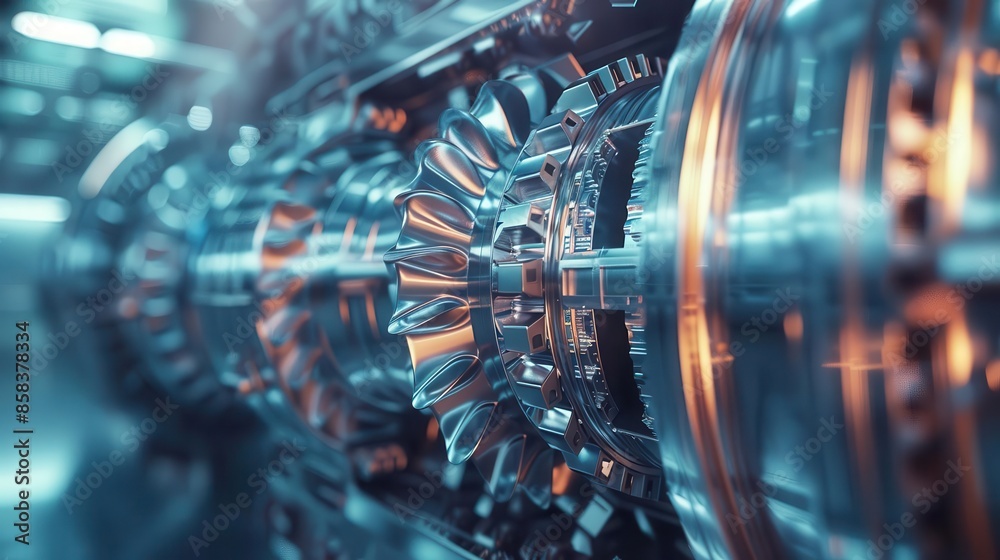 futuristic industrial gas turbine engine closeup engineering concept futuristic industrial gas turbine engine closeup engineering concept