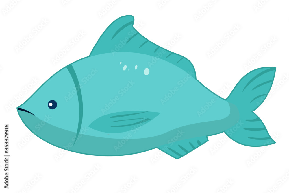 Sea animal fish with hand drawn sea life elements. Cute marine fish isolated on a white background, clipart. Cartoon ocean fish Sea animal fish with hand drawn sea life elements. Cute marine fish isolated on a white background, clipart. Cartoon ocean fish