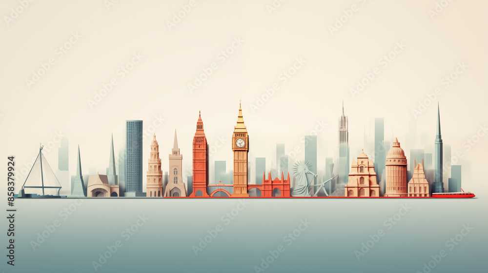 Obraz premium Minimalist City Skylines