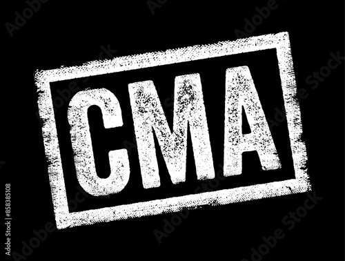 CMA Certified Management Accountant - professional certification credential in the management accounting and financial management fields, acronym text stamp
