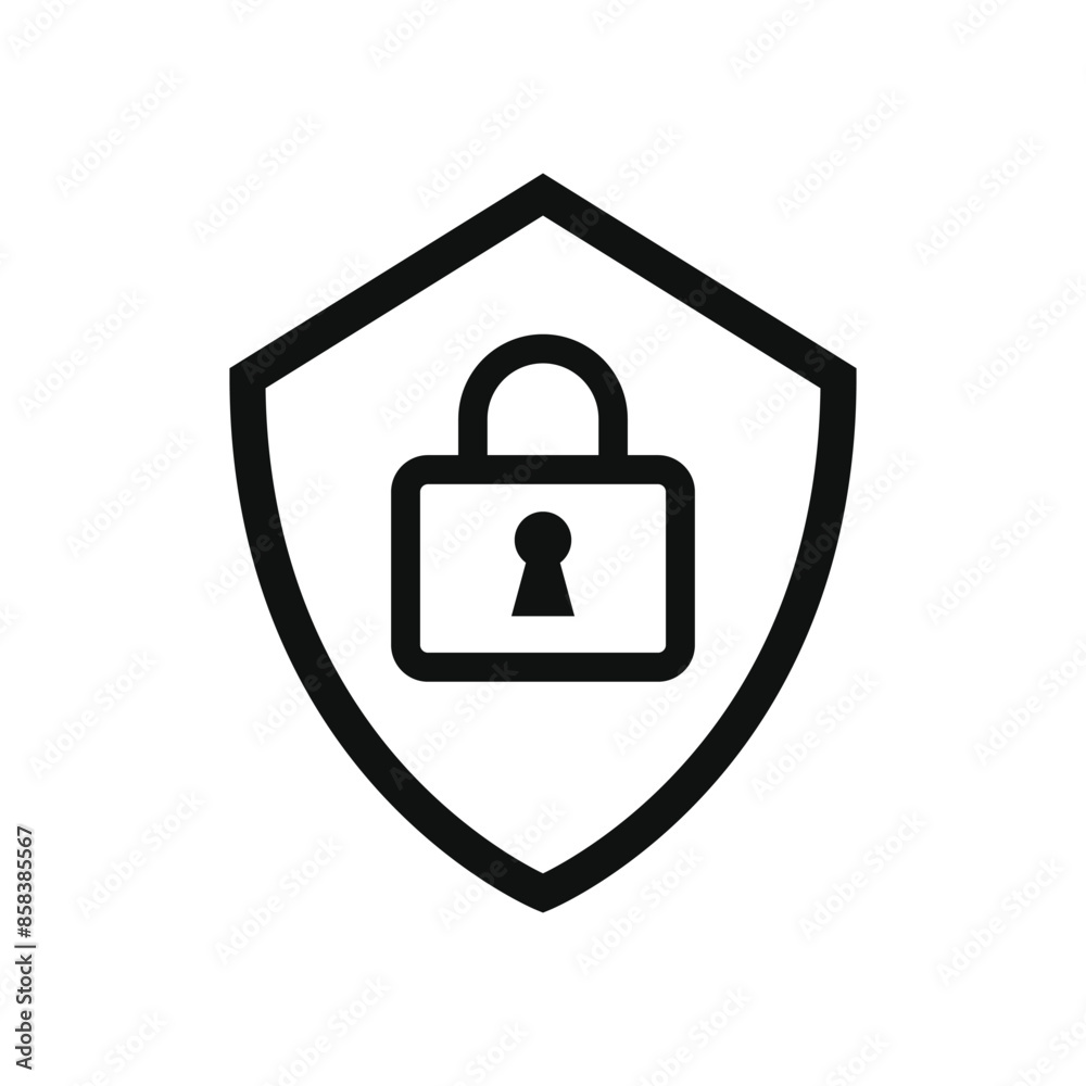 network safety icon vector design with lock and shield network safety icon vector design with lock and shield