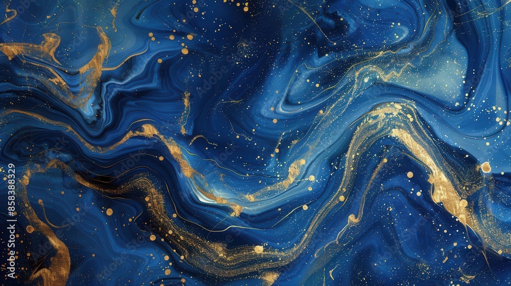 luxurious blue and gold marble texture elegant abstract background floral pattern digital illustration luxurious blue and gold marble texture elegant abstract background floral pattern digital illustration