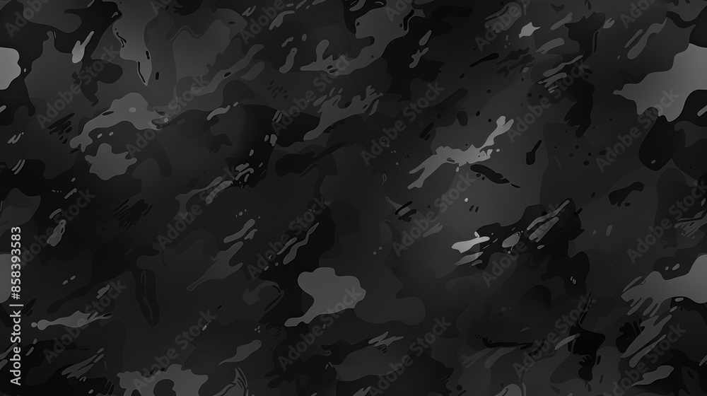 Seamless black and gray camouflage pattern for nighttime operations ...