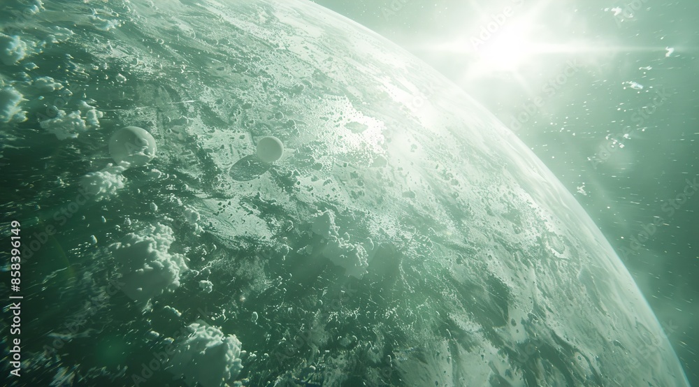 Naklejka premium earth and moon