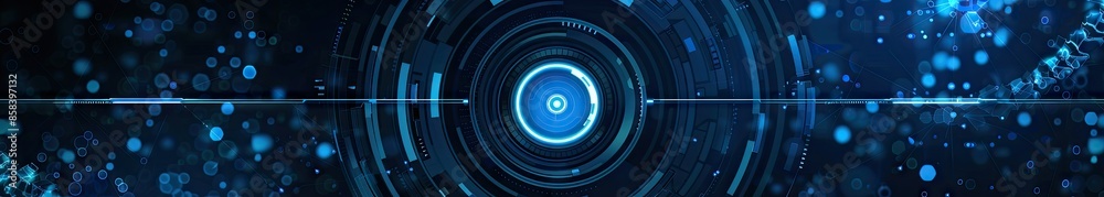 Fototapeta premium Abstract Digital Interface with Glowing Blue Circle