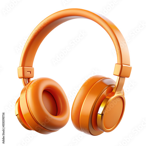 Isolated 3D render illustration of a headphone headset icon
 photo