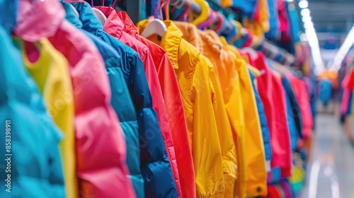 Children s Bright Garments Displayed on Store Hanger