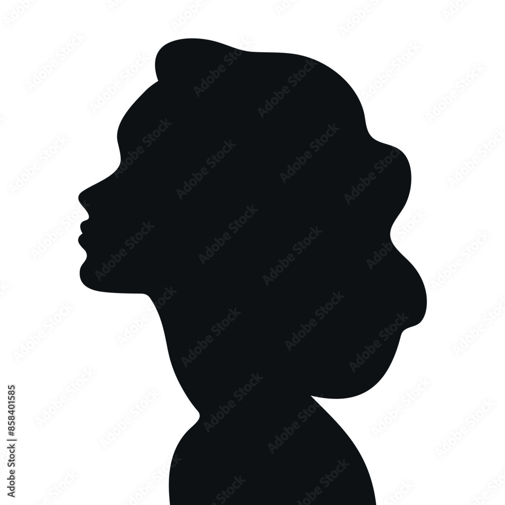 Woman profile silhouette. Silhouette of a young female side view ...