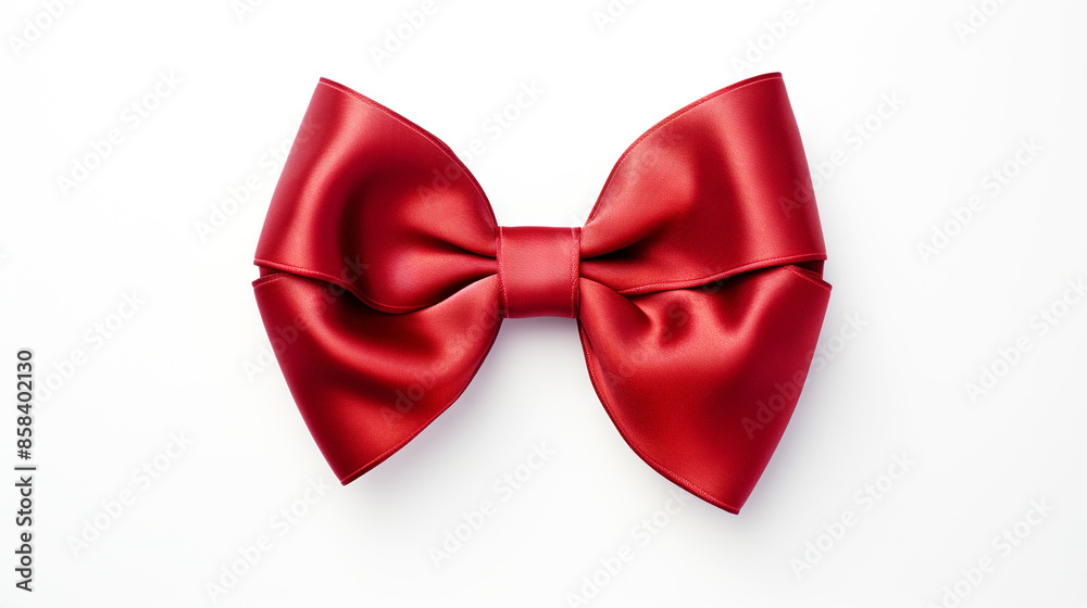 Red bow with ribbon isolated on white. Red bow with ribbon isolated on white.