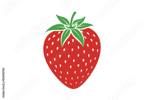 strawberry flat color vector illustration