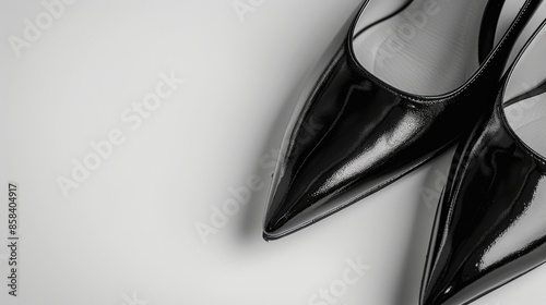 Black women s shoes on white background photo