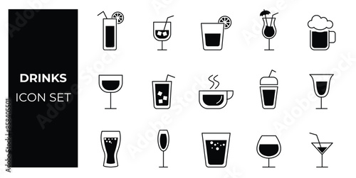 Drinks icon set