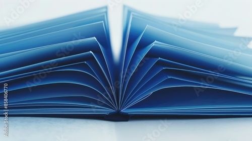 Blue album photo separated on white