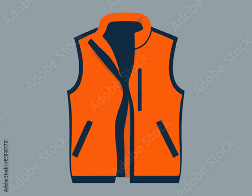 Down Vest Fashion Vector Template Sleeveless Puffer Jacket Mockup 