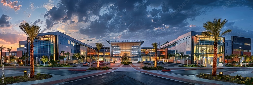 exterior of a large corporate hospital exterior of a large corporate hospital