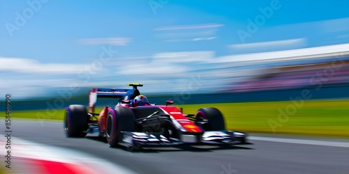Blurry background as highspeed racing car zooms past track in competition. Concept Highspeed Racing, Blurry Background, Competition, Zooming Cars, Track Action