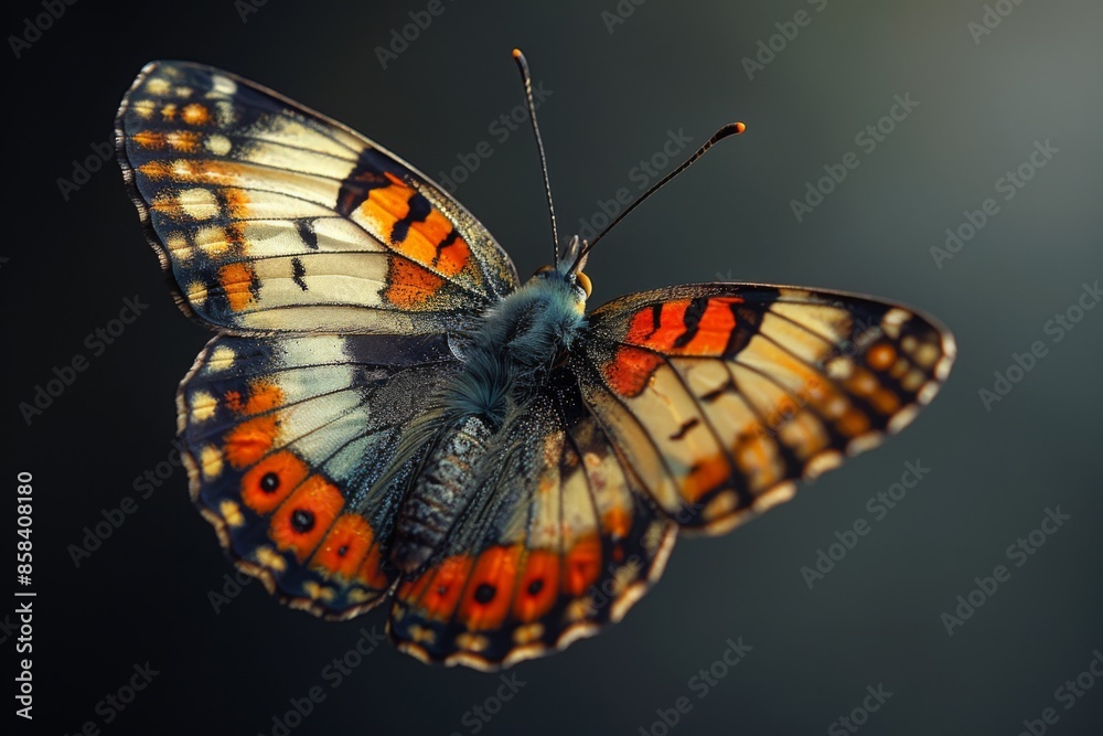 Obraz premium Close-Up of a Vibrant Butterfly with Open Wings