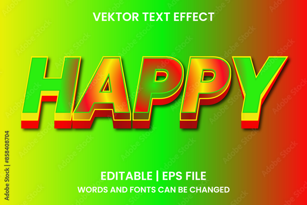 Editable happy effect text Editable happy effect text