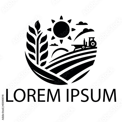 A black agriculture logo on white simple background