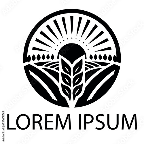 A black agriculture logo on white simple background