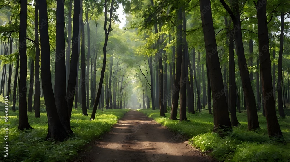 Obraz premium footpath in the forest