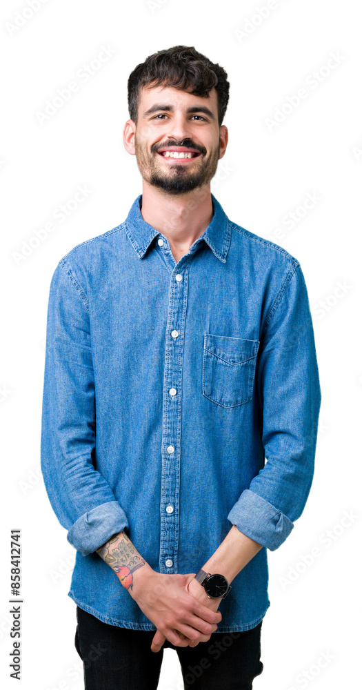 Young handsome man over isolated background with a happy and cool smile on face. Lucky person. Young handsome man over isolated background with a happy and cool smile on face. Lucky person.