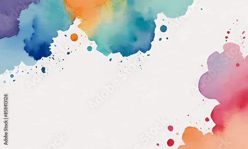 Artistic hand paint background. vibrant watercolor texture. wet wash splash template for Christmas invitation card decorative design. photo