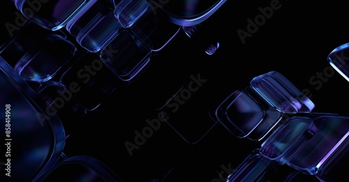 Fototapeta Naklejka Na Ścianę i Meble -  Abstract geometric blocks on a black background, 3d render
