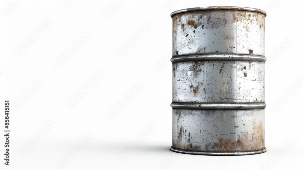 Metal barrel isolated on white background with space for text Metal barrel isolated on white background with space for text