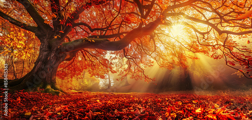 Autumn in the forest wallpaper background 003